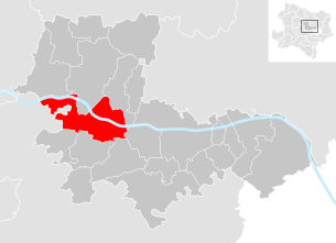 Lage der Gemeinde Zwentendorf an der Donau im Bezirk Tulln (anklickbare Karte)