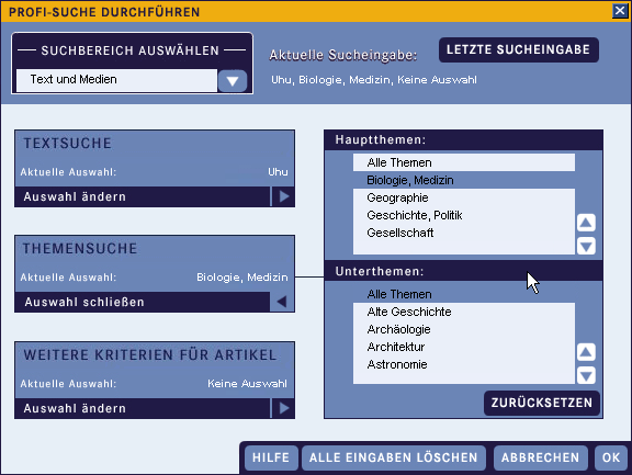 Profi-Suche: Beispiel