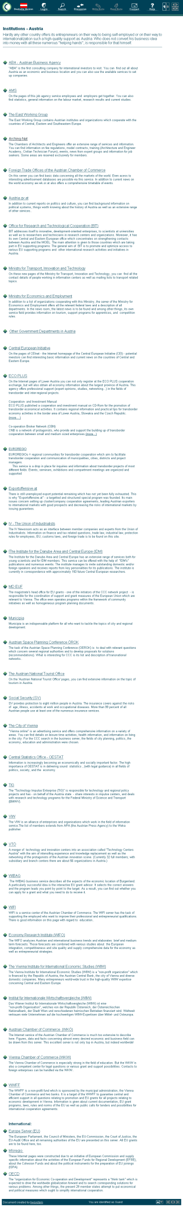 Institutionen, Österreich