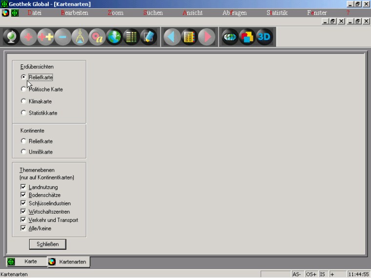 Verschiedene Kartenarten