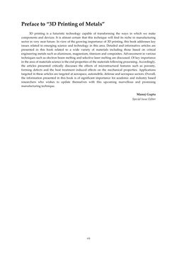 Image of the Page - VII - in 3D Printing of Metals