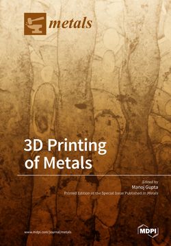 Image of the Page - Einband vorne - in 3D Printing of Metals