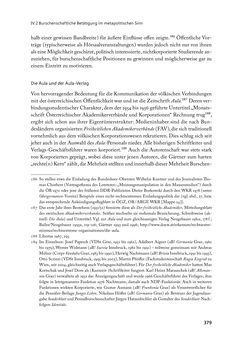 Image of the Page - 379 - in „ IM NATIONALEN ABWEHRKAMPF DER GRENZLANDDEUTSCHEN“ - Akademische Burschenschaften und Politik in Österreich nach 1945