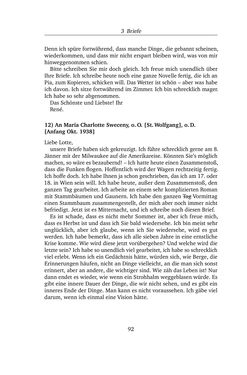 Image of the Page - 92 - in Alexander Lernet-Holenia und Maria Charlotte Sweceny - Briefe 1938-1945