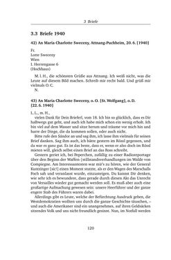 Image of the Page - 120 - in Alexander Lernet-Holenia und Maria Charlotte Sweceny - Briefe 1938-1945