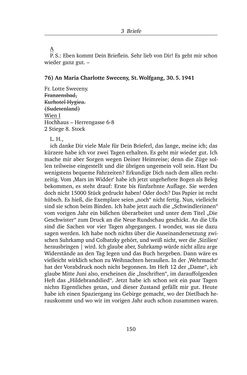 Image of the Page - 150 - in Alexander Lernet-Holenia und Maria Charlotte Sweceny - Briefe 1938-1945