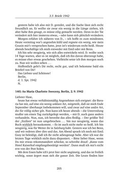 Image of the Page - 205 - in Alexander Lernet-Holenia und Maria Charlotte Sweceny - Briefe 1938-1945