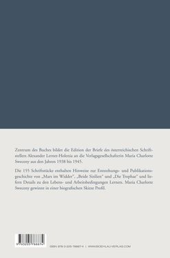 Bild der Seite - Einband hinten - in Alexander Lernet-Holenia und Maria Charlotte Sweceny - Briefe 1938-1945