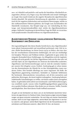 Image of the Page - 18 - in Algorithmuskulturen - Über die rechnerische Konstruktion der Wirklichkeit