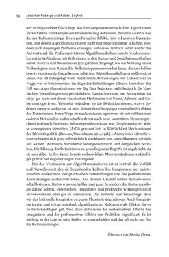 Image of the Page - 34 - in Algorithmuskulturen - Über die rechnerische Konstruktion der Wirklichkeit