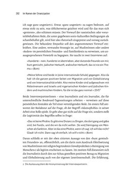 Bild der Seite - 262 - in Im Namen der Emanzipation - Antimuslimischer Rassismus in Österreich