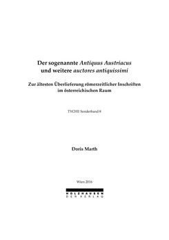 Image of the Page - (000003) - in Der sogenannte Antiquus Austriacus und weitere auctores antiquissimi - Zur ältesten Überlieferung römerzeitlicher Inschriften im österreichischen Raum