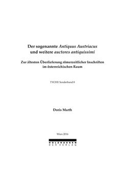 Bild der Seite - (000003) - in Der sogenannte Antiquus Austriacus und weitere auctores antiquissimi - Zur ältesten Überlieferung römerzeitlicher Inschriften im österreichischen Raum