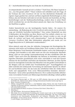 Image of the Page - 22 - in Der sogenannte Antiquus Austriacus und weitere auctores antiquissimi - Zur ältesten Überlieferung römerzeitlicher Inschriften im österreichischen Raum