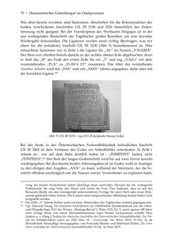 Bild der Seite - 70 - in Der sogenannte Antiquus Austriacus und weitere auctores antiquissimi - Zur ältesten Überlieferung römerzeitlicher Inschriften im österreichischen Raum