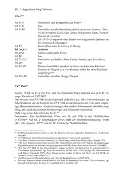 Bild der Seite - 112 - in Der sogenannte Antiquus Austriacus und weitere auctores antiquissimi - Zur ältesten Überlieferung römerzeitlicher Inschriften im österreichischen Raum