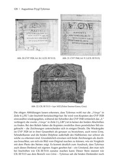 Image of the Page - 128 - in Der sogenannte Antiquus Austriacus und weitere auctores antiquissimi - Zur ältesten Überlieferung römerzeitlicher Inschriften im österreichischen Raum