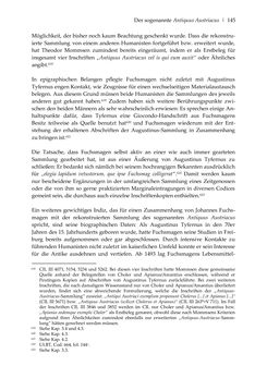 Bild der Seite - 145 - in Der sogenannte Antiquus Austriacus und weitere auctores antiquissimi - Zur ältesten Überlieferung römerzeitlicher Inschriften im österreichischen Raum