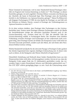Bild der Seite - 157 - in Der sogenannte Antiquus Austriacus und weitere auctores antiquissimi - Zur ältesten Überlieferung römerzeitlicher Inschriften im österreichischen Raum