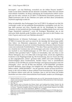 Image of the Page - 186 - in Der sogenannte Antiquus Austriacus und weitere auctores antiquissimi - Zur ältesten Überlieferung römerzeitlicher Inschriften im österreichischen Raum