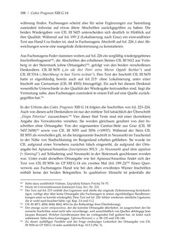 Bild der Seite - 188 - in Der sogenannte Antiquus Austriacus und weitere auctores antiquissimi - Zur ältesten Überlieferung römerzeitlicher Inschriften im österreichischen Raum