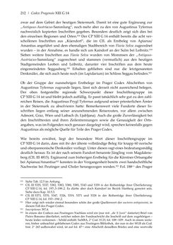 Bild der Seite - 212 - in Der sogenannte Antiquus Austriacus und weitere auctores antiquissimi - Zur ältesten Überlieferung römerzeitlicher Inschriften im österreichischen Raum