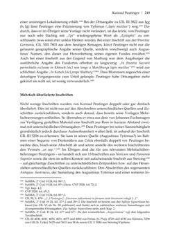 Image of the Page - 249 - in Der sogenannte Antiquus Austriacus und weitere auctores antiquissimi - Zur ältesten Überlieferung römerzeitlicher Inschriften im österreichischen Raum