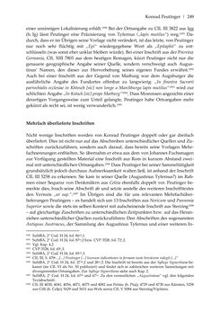 Image of the Page - 249 - in Der sogenannte Antiquus Austriacus und weitere auctores antiquissimi - Zur ältesten Überlieferung römerzeitlicher Inschriften im österreichischen Raum