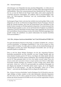 Bild der Seite - 254 - in Der sogenannte Antiquus Austriacus und weitere auctores antiquissimi - Zur ältesten Überlieferung römerzeitlicher Inschriften im österreichischen Raum