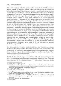 Bild der Seite - 260 - in Der sogenannte Antiquus Austriacus und weitere auctores antiquissimi - Zur ältesten Überlieferung römerzeitlicher Inschriften im österreichischen Raum