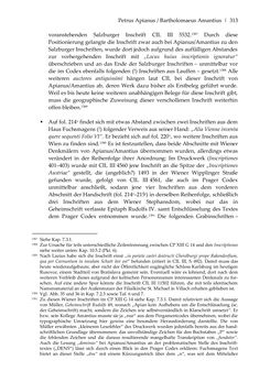Bild der Seite - 313 - in Der sogenannte Antiquus Austriacus und weitere auctores antiquissimi - Zur ältesten Überlieferung römerzeitlicher Inschriften im österreichischen Raum