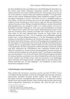 Bild der Seite - 317 - in Der sogenannte Antiquus Austriacus und weitere auctores antiquissimi - Zur ältesten Überlieferung römerzeitlicher Inschriften im österreichischen Raum