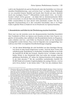 Bild der Seite - 321 - in Der sogenannte Antiquus Austriacus und weitere auctores antiquissimi - Zur ältesten Überlieferung römerzeitlicher Inschriften im österreichischen Raum