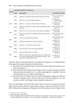 Bild der Seite - 340 - in Der sogenannte Antiquus Austriacus und weitere auctores antiquissimi - Zur ältesten Überlieferung römerzeitlicher Inschriften im österreichischen Raum