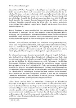 Bild der Seite - 368 - in Der sogenannte Antiquus Austriacus und weitere auctores antiquissimi - Zur ältesten Überlieferung römerzeitlicher Inschriften im österreichischen Raum