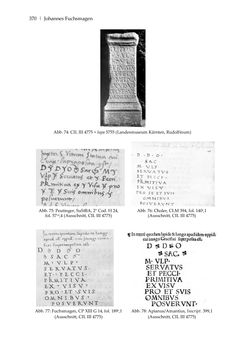 Bild der Seite - 370 - in Der sogenannte Antiquus Austriacus und weitere auctores antiquissimi - Zur ältesten Überlieferung römerzeitlicher Inschriften im österreichischen Raum