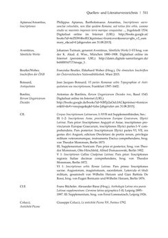 Image of the Page - 511 - in Der sogenannte Antiquus Austriacus und weitere auctores antiquissimi - Zur ältesten Überlieferung römerzeitlicher Inschriften im österreichischen Raum
