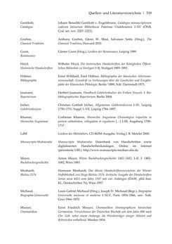 Bild der Seite - 519 - in Der sogenannte Antiquus Austriacus und weitere auctores antiquissimi - Zur ältesten Überlieferung römerzeitlicher Inschriften im österreichischen Raum