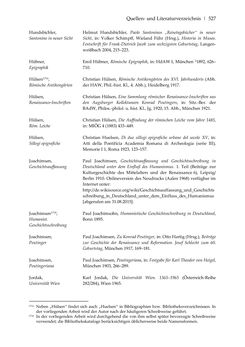 Bild der Seite - 527 - in Der sogenannte Antiquus Austriacus und weitere auctores antiquissimi - Zur ältesten Überlieferung römerzeitlicher Inschriften im österreichischen Raum