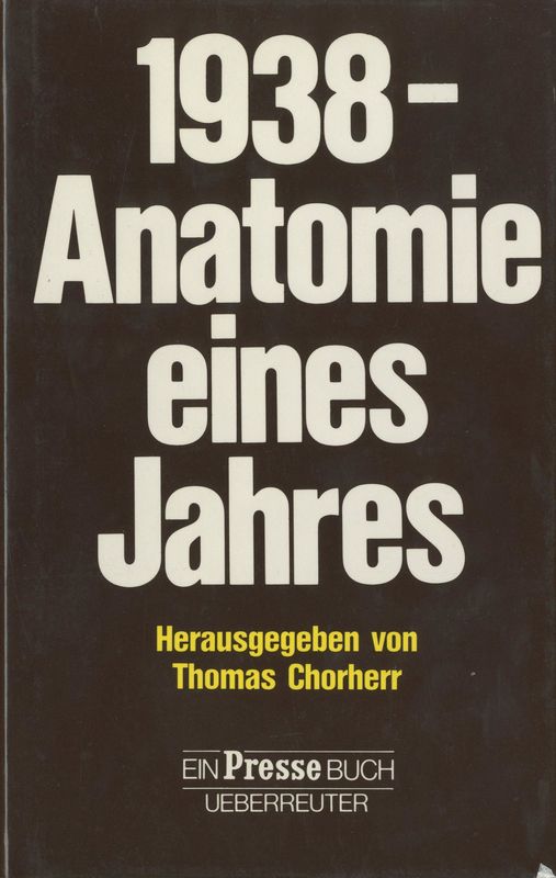 Bucheinband von '1938 - Anatomie eines Jahres'