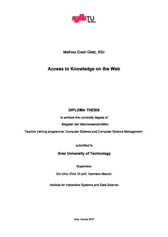 Bucheinband von 'Access to Knowledge on the Web'