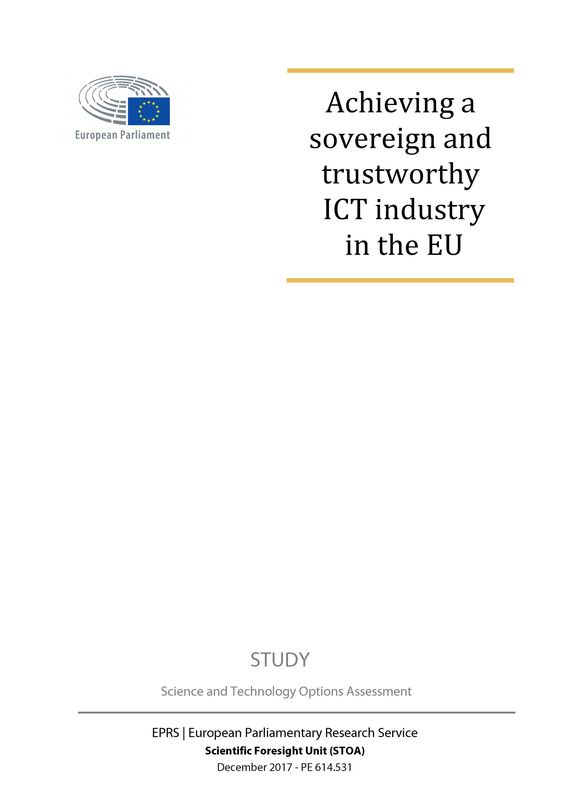 Cover of the book 'Achieving a sovereign and trustworthy ICT industry in the EU'