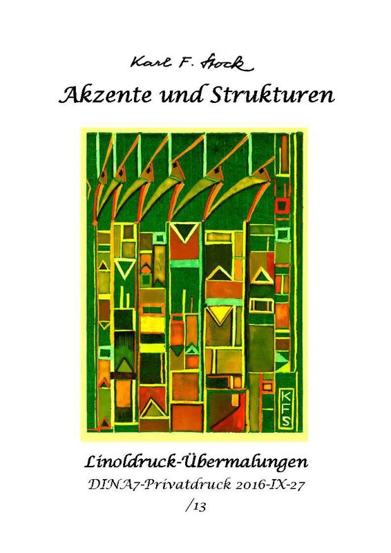 Bucheinband von 'Akzente und Strukturen - Linoldruck-Übermalungen'