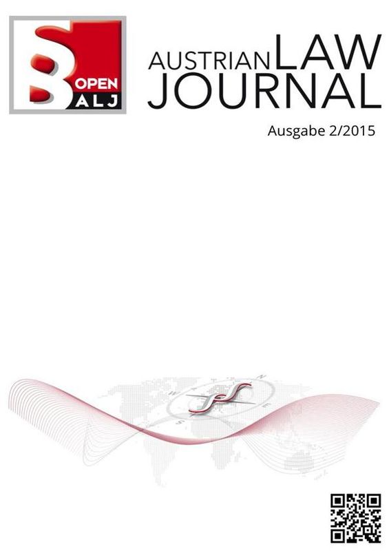 Cover of the book 'Austrian Law Journal, Volume 2/2015'