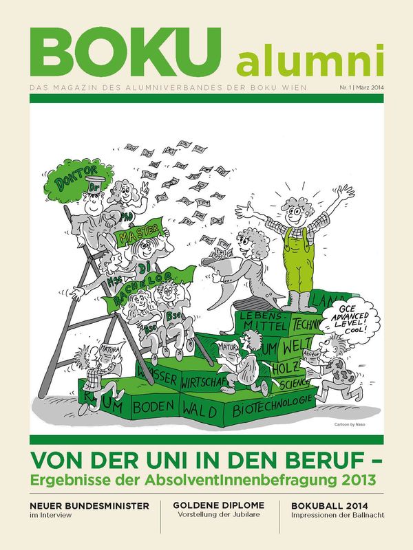 Cover of the book 'Alumni - Das Magazin des Alumniverbandes der Universität für Bodenkultur Wien, Volume 1/2014'