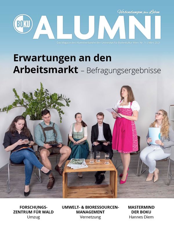 Cover of the book 'Alumni - Das Magazin des Alumniverbandes der Universität für Bodenkultur Wien, Volume 1/2021'