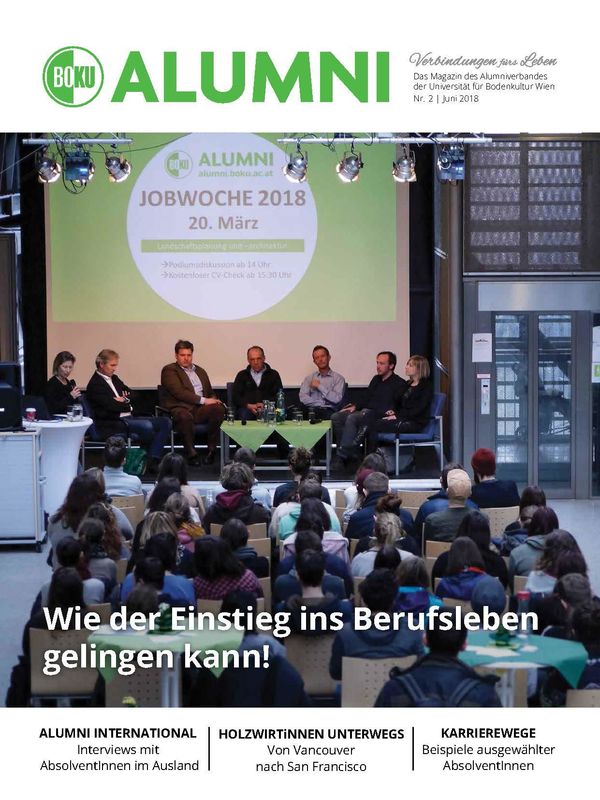 Cover of the book 'Alumni - Das Magazin des Alumniverbandes der Universität für Bodenkultur Wien, Volume 2/2018'