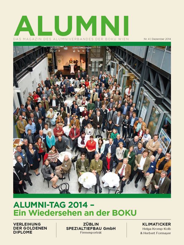 Cover of the book 'Alumni - Das Magazin des Alumniverbandes der Universität für Bodenkultur Wien, Volume 4/2014'