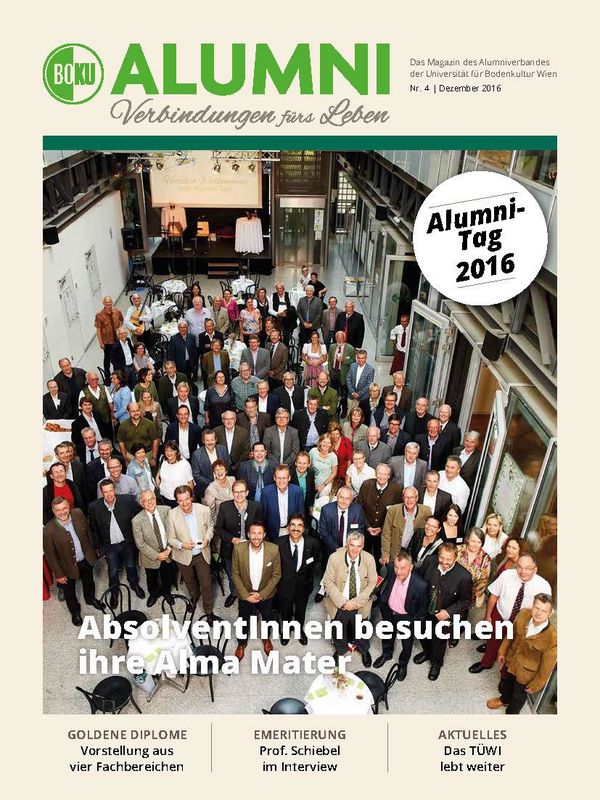 Cover of the book 'Alumni - Das Magazin des Alumniverbandes der Universität für Bodenkultur Wien, Volume 4/2016'
