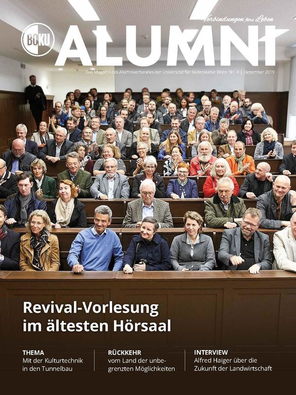 Bucheinband von 'Alumni - Das Magazin des Alumniverbandes der Universität für Bodenkultur Wien, Band 4/2019'